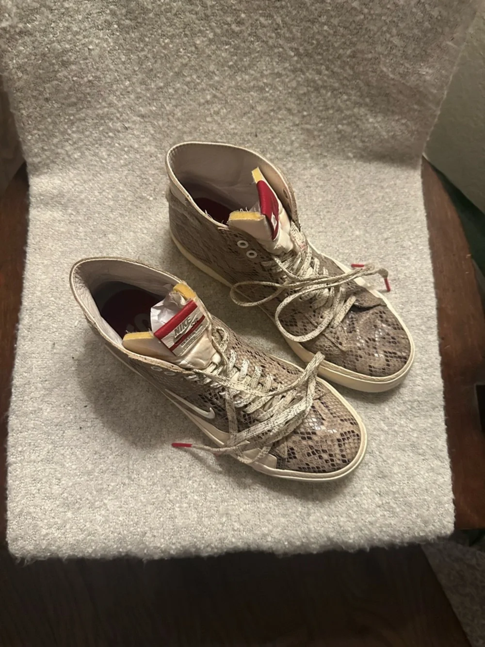 Nike Unisex Mid-Top Snake Print Sneakers in Brown